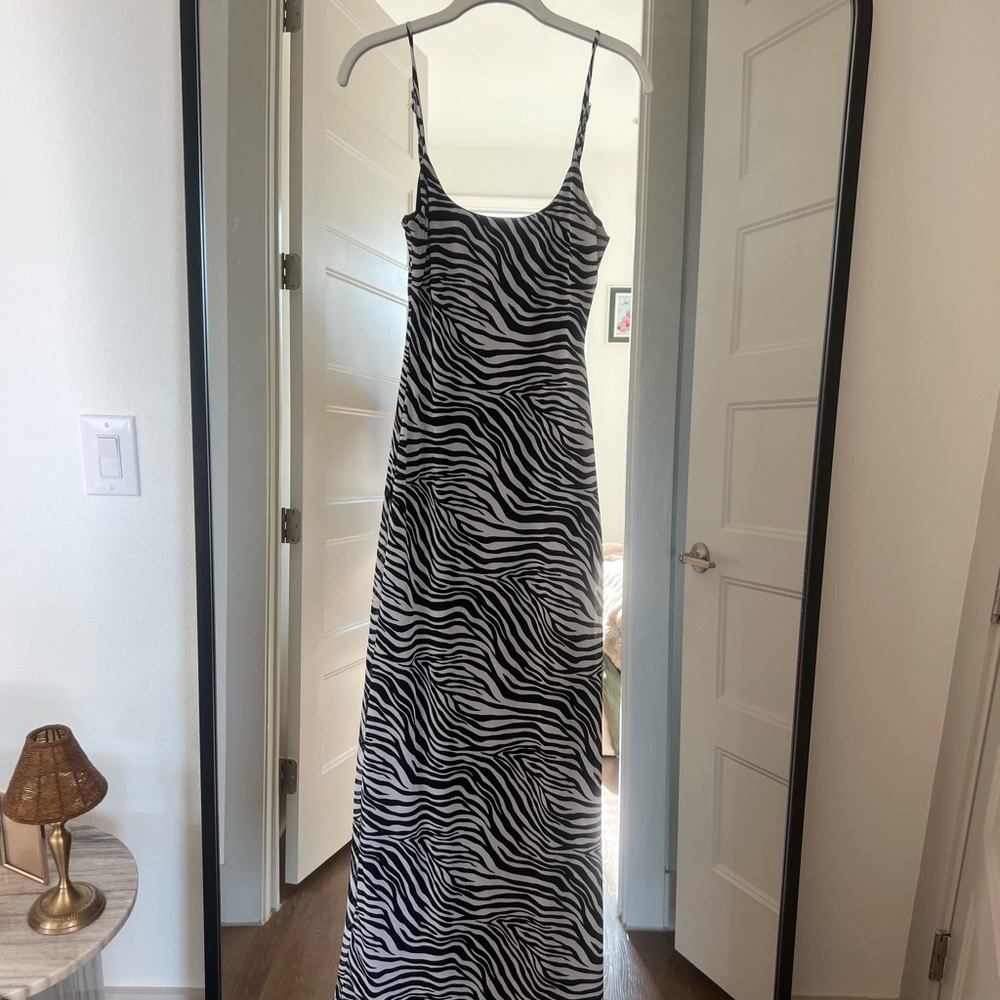 Princess Polly Black and White Zebra Maxi Dress